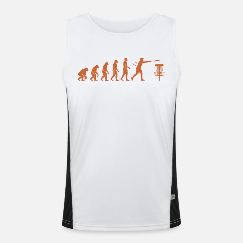 Disc Golf Evolution Drôle de Disc Golfeur Flying Disc Débardeur respirant contrasté Homme 