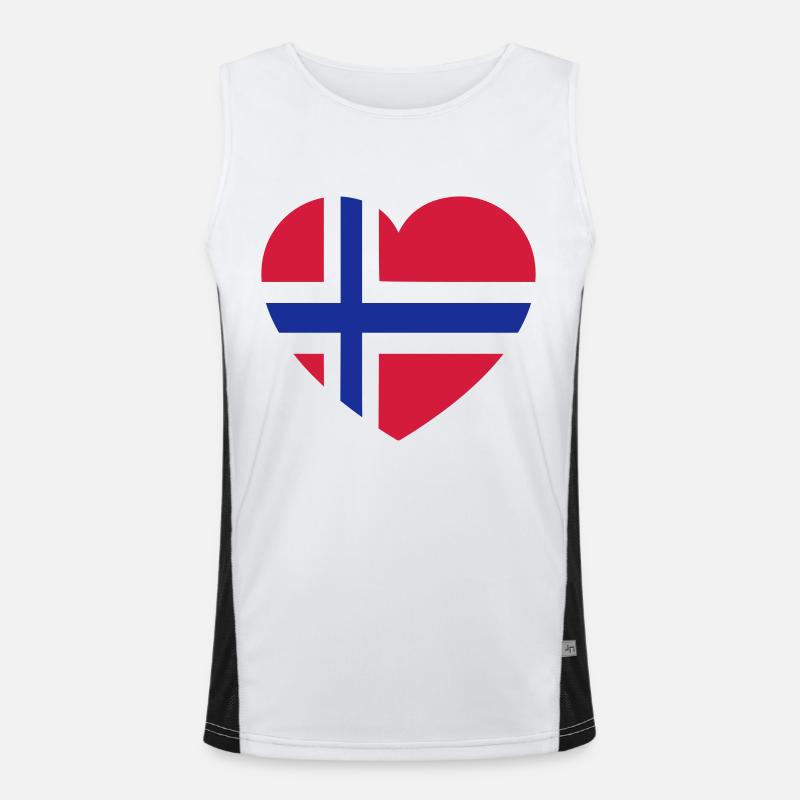 norge - Men's Functional Contrast Tank Top  - white/black