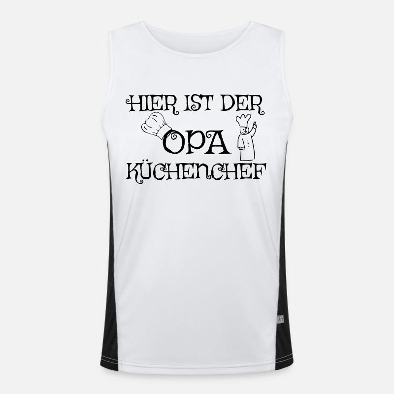 Hier ist der Opa Küchenchef Funktionelles Kontrast-Tank Top für Männer 