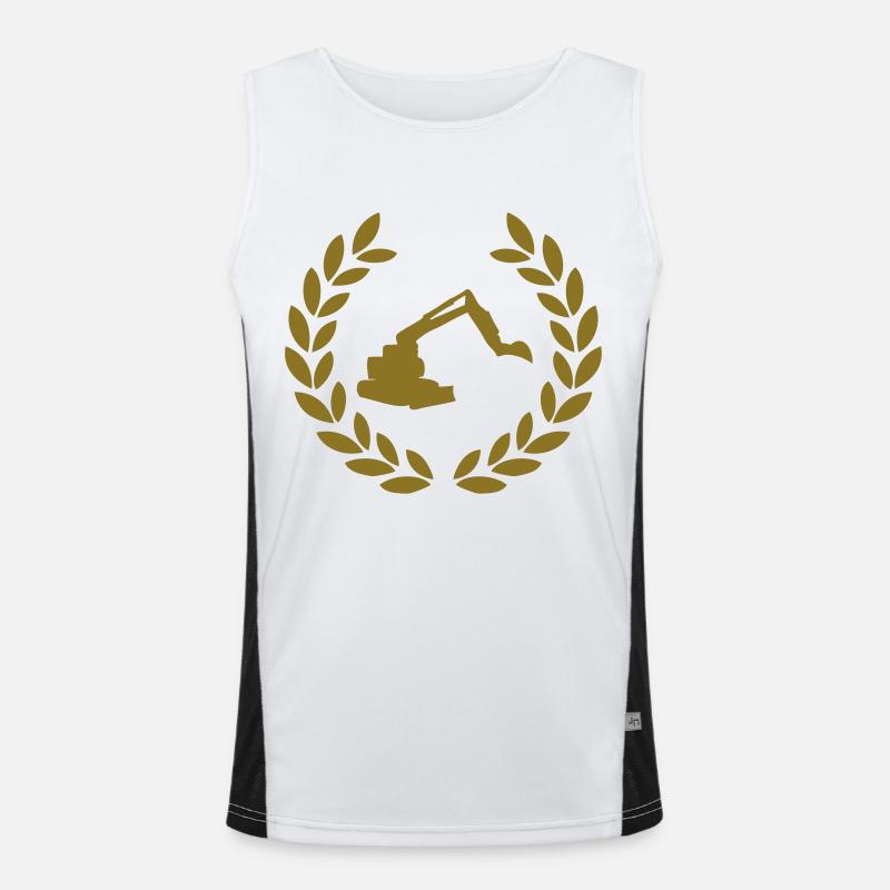 digger deluxe - Men's Functional Contrast Tank Top  - white/black