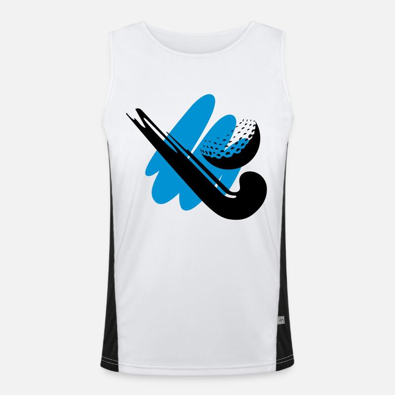 Hockeyschläger mit Ball Funktionelles Kontrast-Tank Top für Männer 