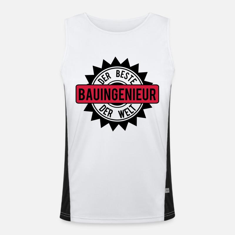 the best bauingeneur 2c - Men's Functional Contrast Tank Top  - white/black