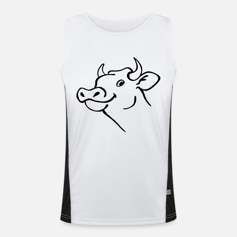 Kuh - Men's Functional Contrast Tank Top  - white/black