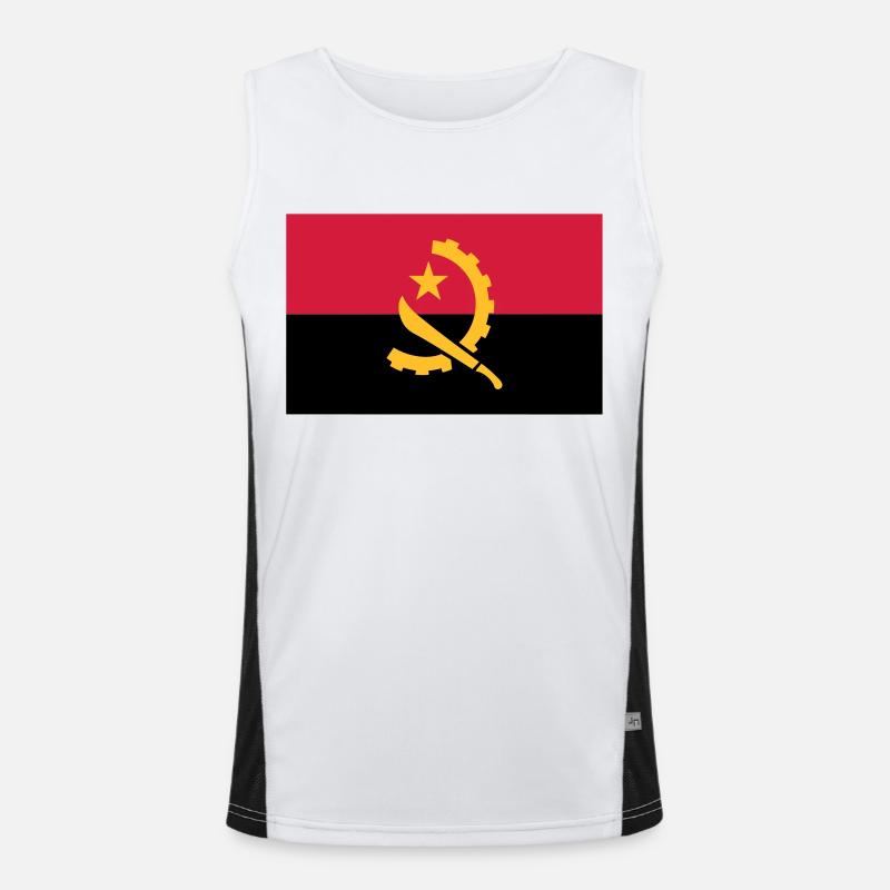 Angola Flag Men's Functional Contrast Tank Top 