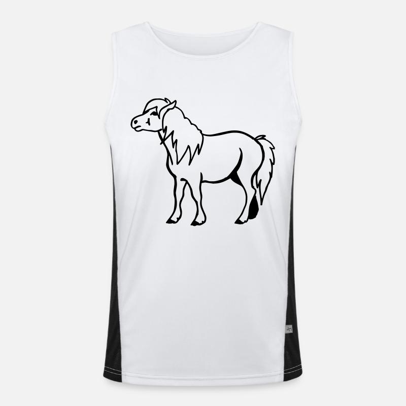 Pony Pferdchen Funktionelles Kontrast-Tank Top für Männer 