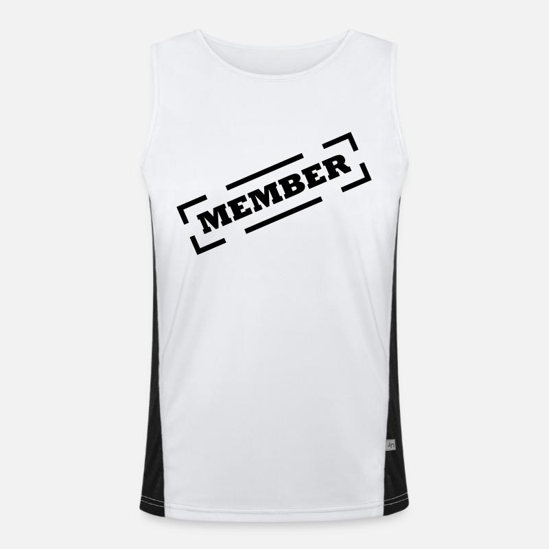 member - Men's Functional Contrast Tank Top  - white/black