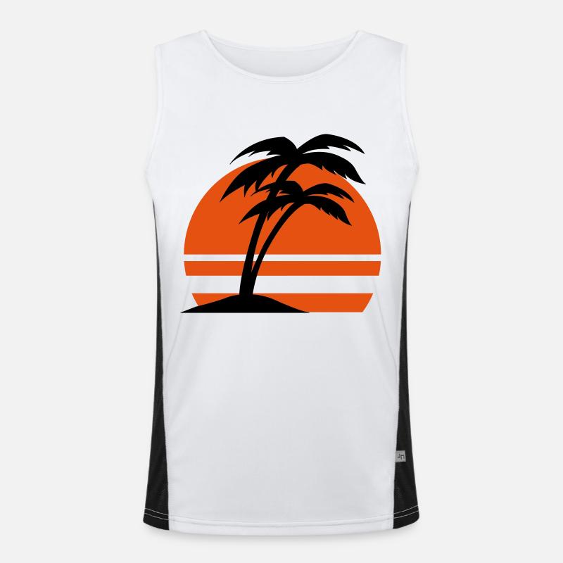 insel2 - Men's Functional Contrast Tank Top  - white/black