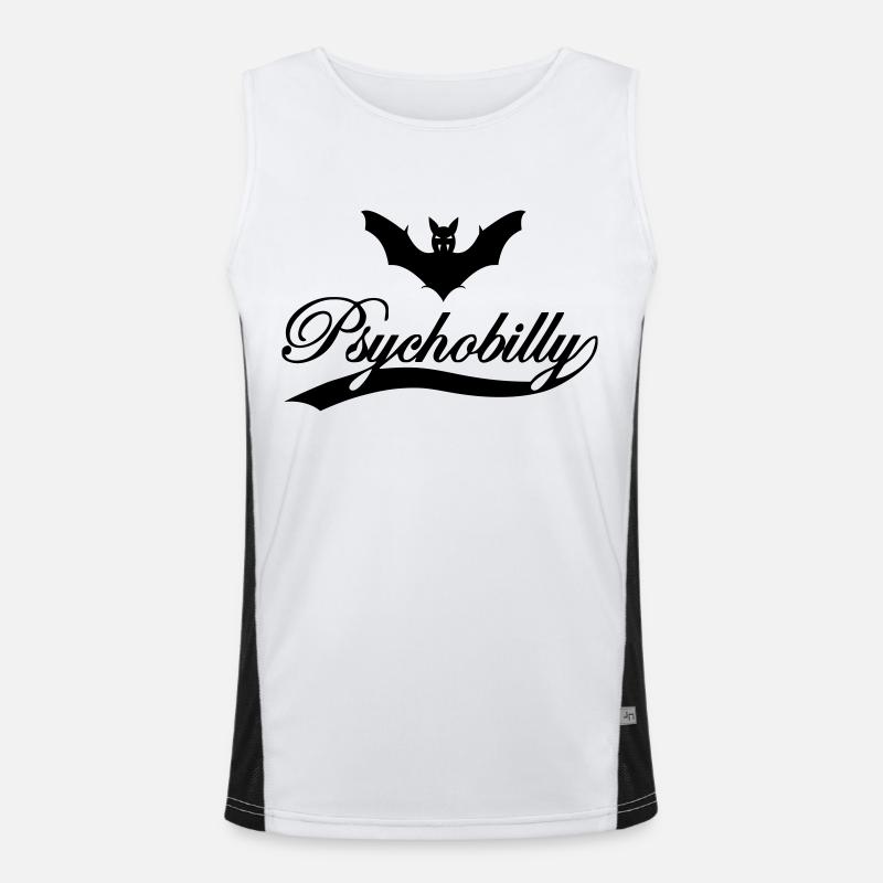 psychobilly bat Men's Functional Contrast Tank Top 
