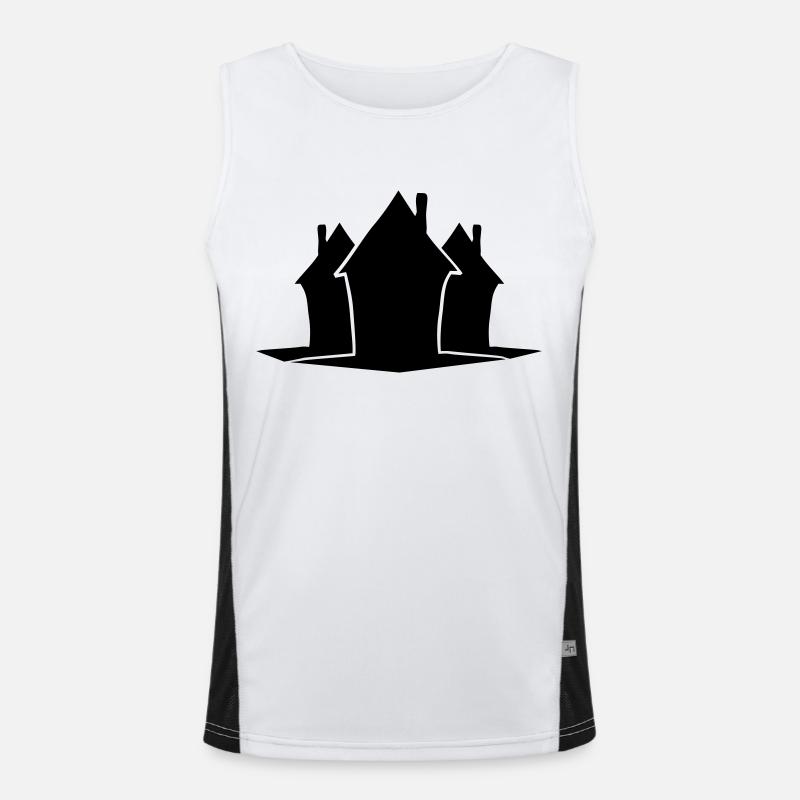 Nachbarschafts Häuser Funktionelles Kontrast-Tank Top für Männer 
