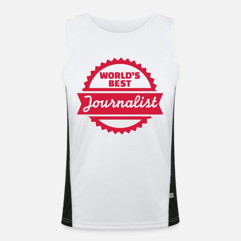 World's Best Journalist Men's Functional Contrast Tank Top 
