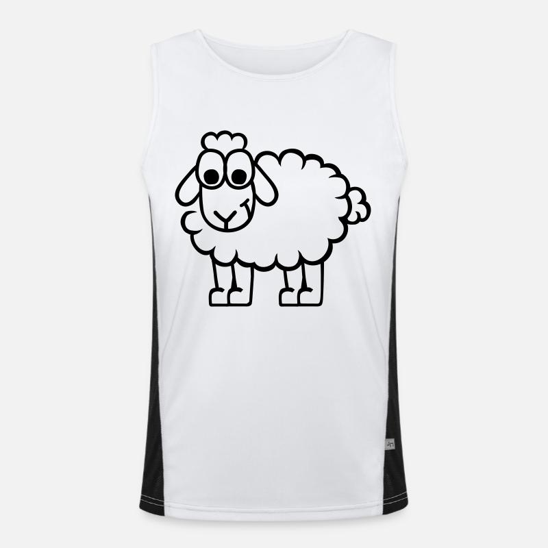 Sheep - Men's Functional Contrast Tank Top  - white/black