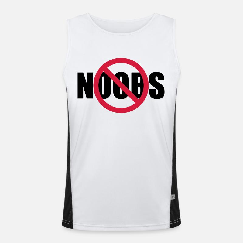 Keine Noobs Verboten Schild Funktionelles Kontrast-Tank Top für Männer 