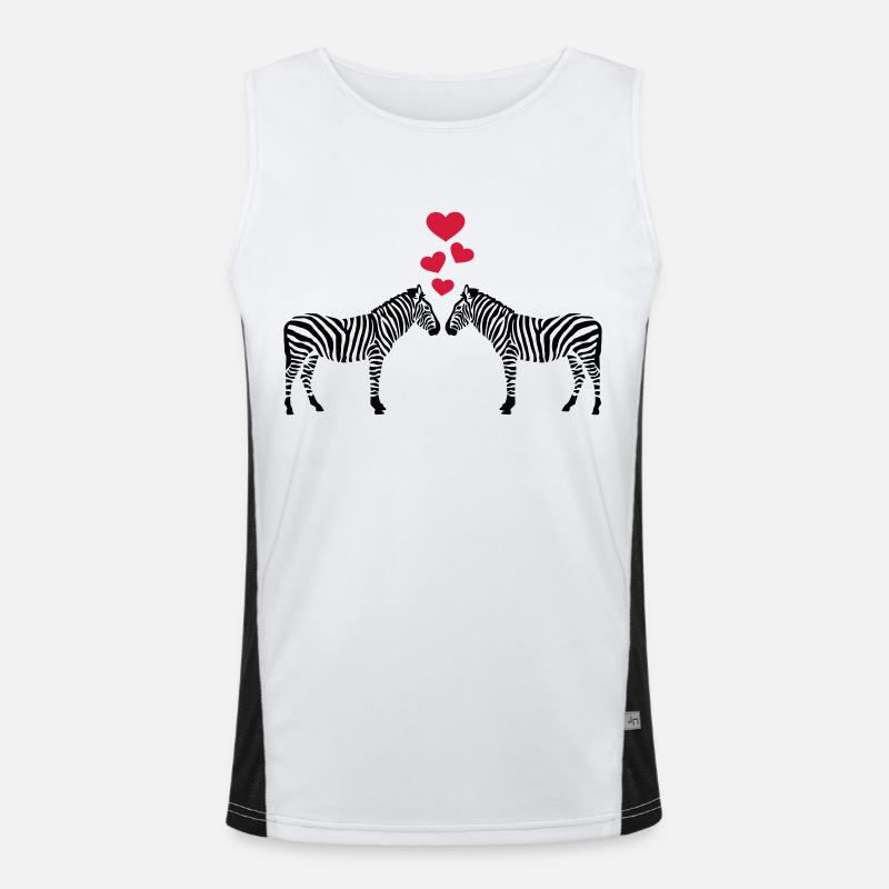 Zebra - Men's Functional Contrast Tank Top - white/black