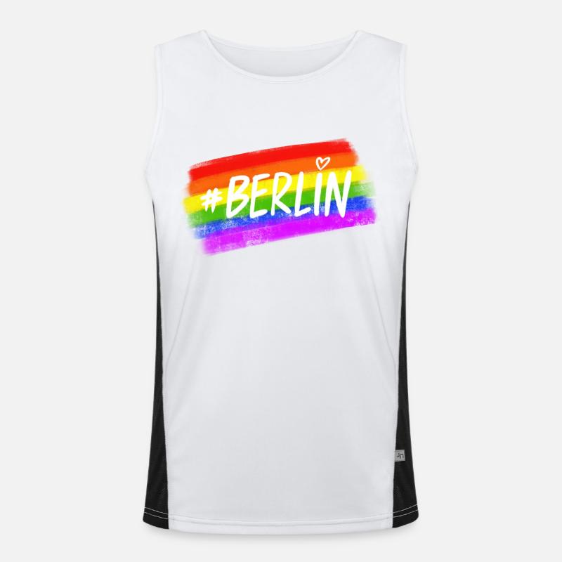 Berlin Pride Funktionelles Kontrast-Tank Top für Männer 