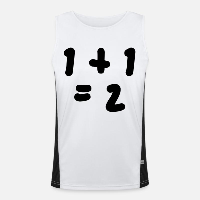 1 + 1 = 2 (One plus One Equals Two) Men's Functional Contrast Tank Top 