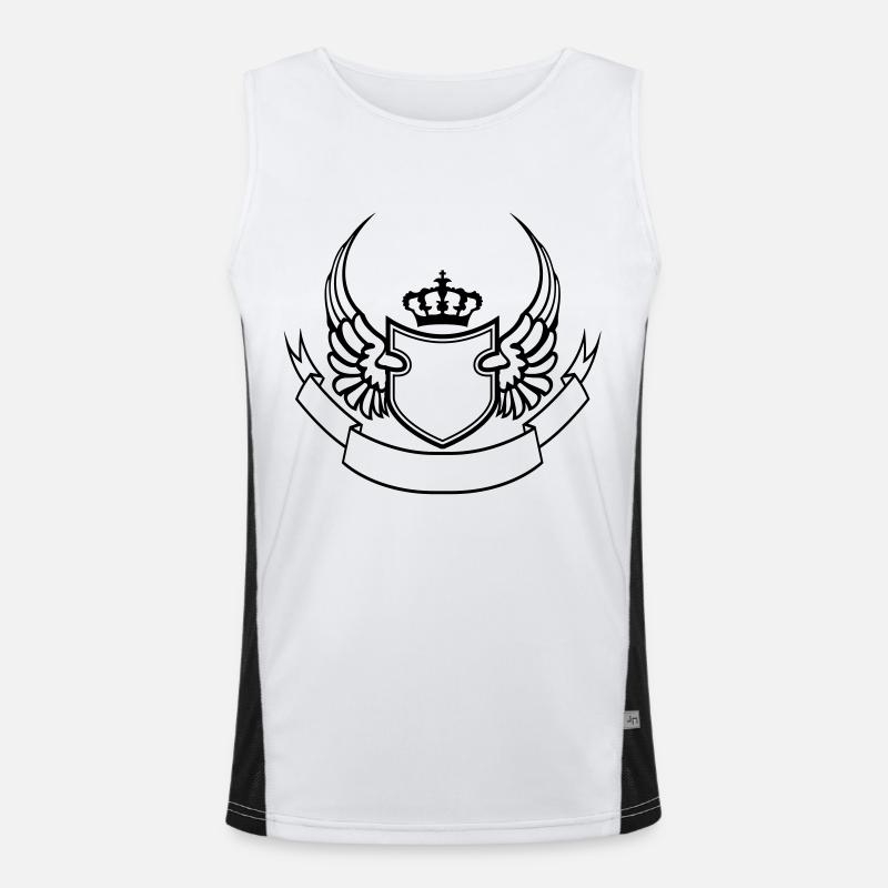 crown shield emblem king wing emblem frame banner Men's Functional Contrast Tank Top 