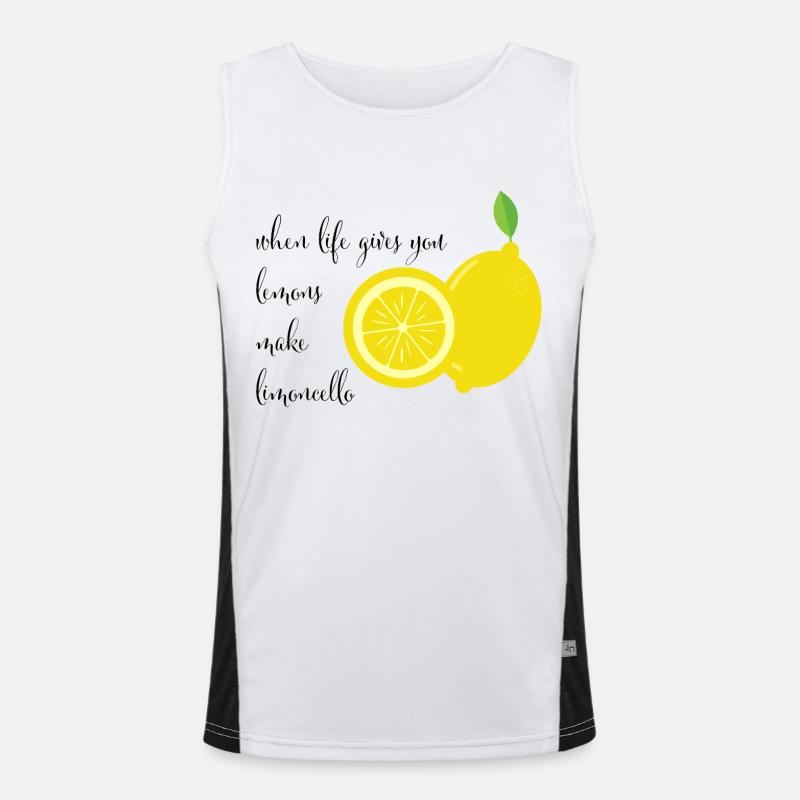 Spruch Limocello schwarz Funktionelles Kontrast-Tank Top für Männer 