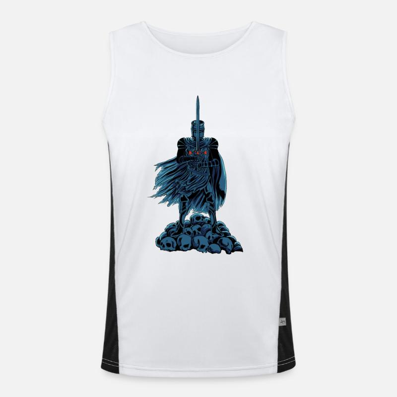 Templer mit Schwert auf Schädeln - Tempelritter Funktionelles Kontrast-Tank Top für Männer 