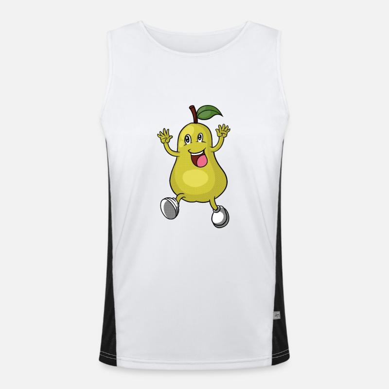 Comic Zeichnung einer glücklichen Birne Funktionelles Kontrast-Tank Top für Männer 