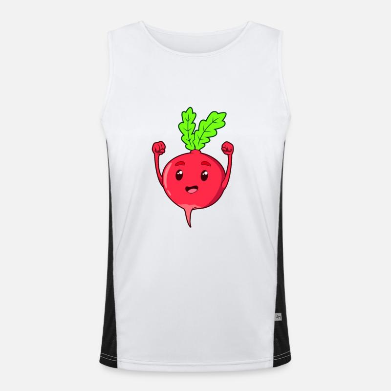 Comic Radieschen Funktionelles Kontrast-Tank Top für Männer 