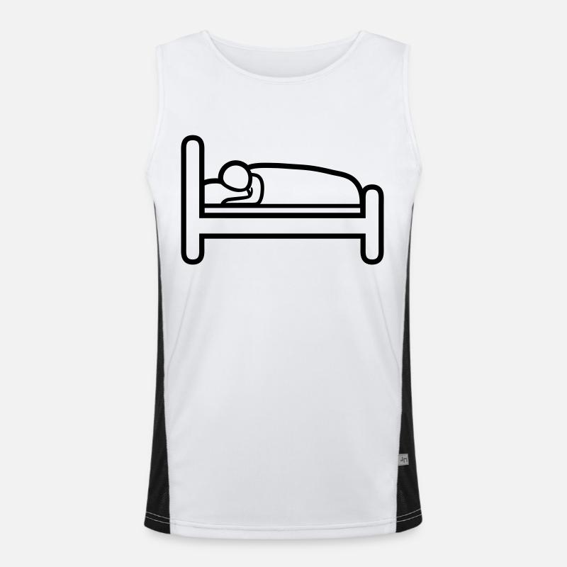 Sleeping Cap Bed Icon - Men's Functional Contrast Tank Top  - white/black