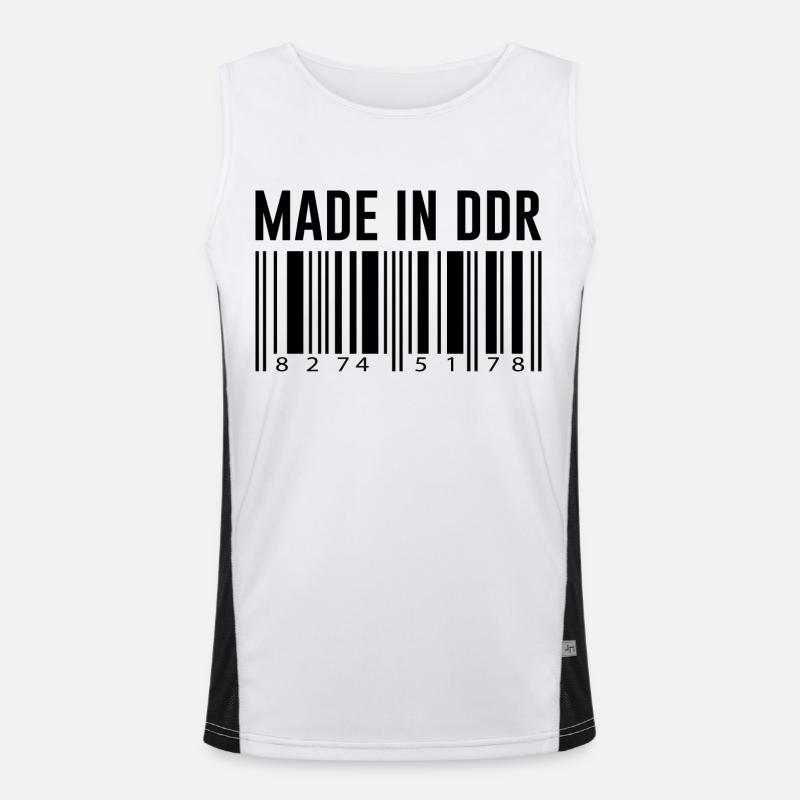 DDR Ossi Berlin Est Code-barres cadeau Débardeur respirant contrasté Homme 