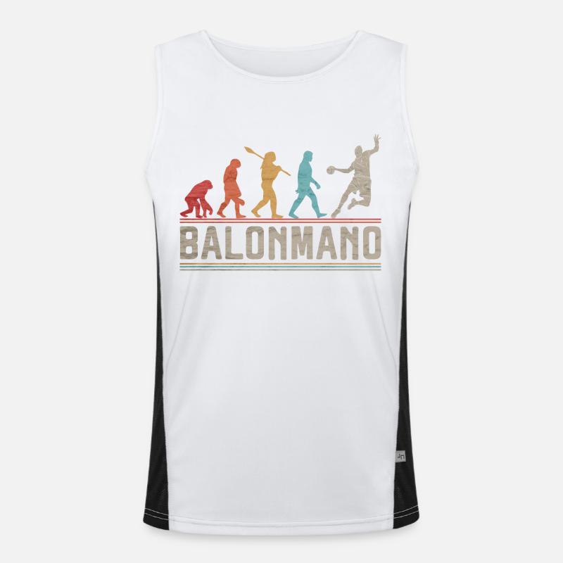 Balonmano Evolution Handball Handball Player - Men's Functional Contrast Tank Top  - white/black