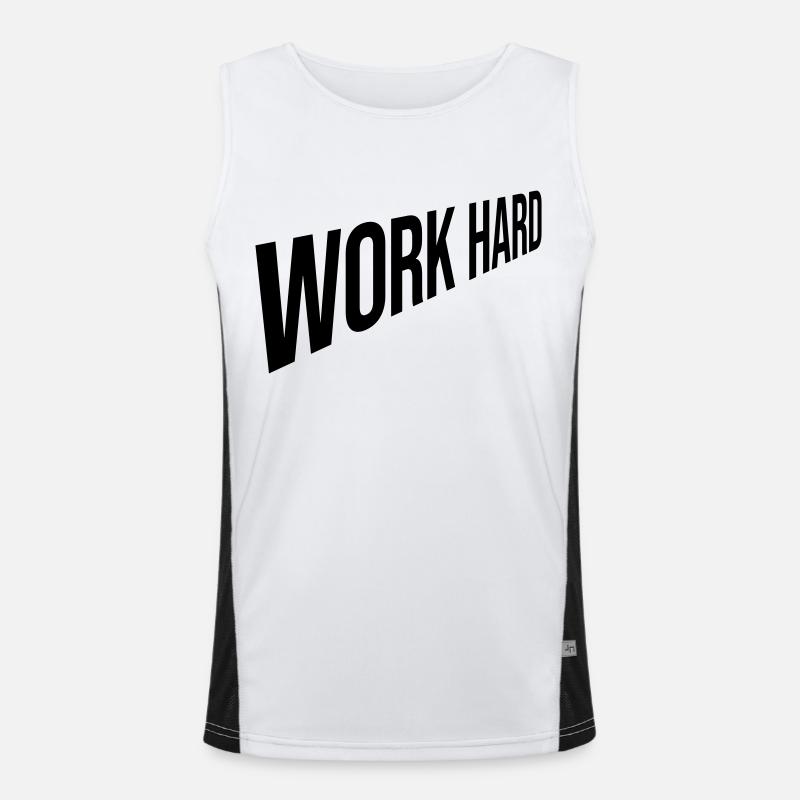 Design Work Hard Men's Functional Contrast Tank Top 