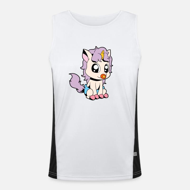 Kawaii Bébé Licorne Débardeur respirant contrasté Homme 