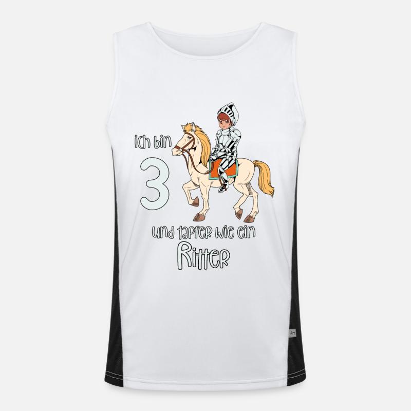 Geburtstagsshirt Ritter - 3 Geburtstag Junge Funktionelles Kontrast-Tank Top für Männer 