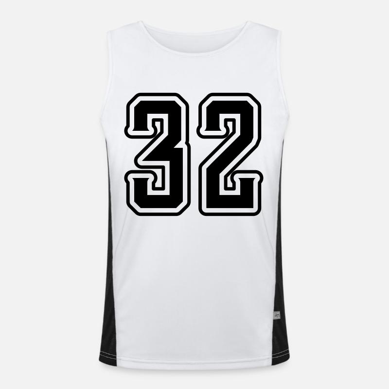 32 number symbol - Men's Functional Contrast Tank Top  - white/black