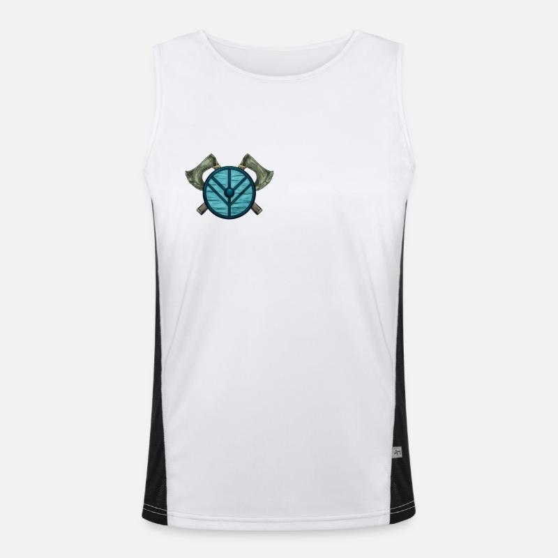 Äxte und Wikinger Schild - Wikinger Funktionelles Kontrast-Tank Top für Männer 