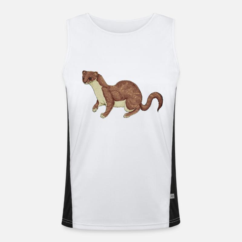 Dessin en couleur d’une belette Débardeur respirant contrasté Homme 