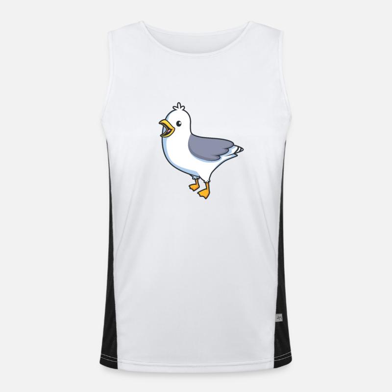 Kawaii Silbermöwe Funktionelles Kontrast-Tank Top für Männer 