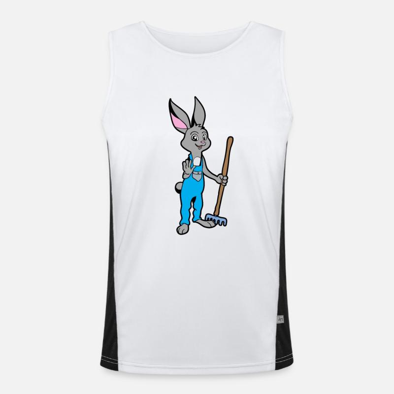 Gladly in the garden -Gardener Rabbit Men's Functional Contrast Tank Top 