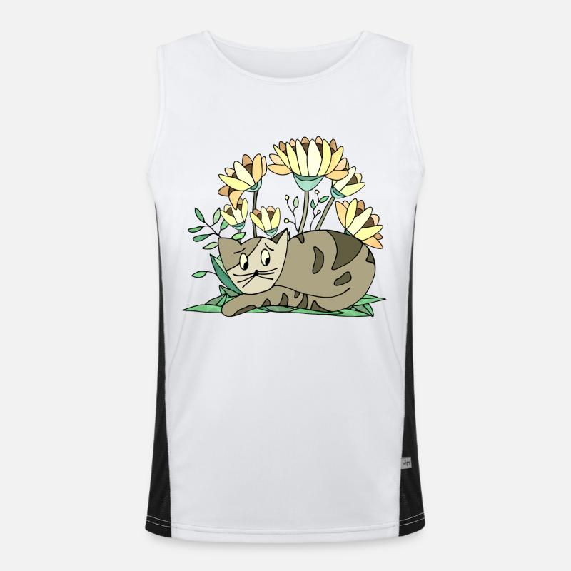 Katze Funktionelles Kontrast-Tank Top für Männer 