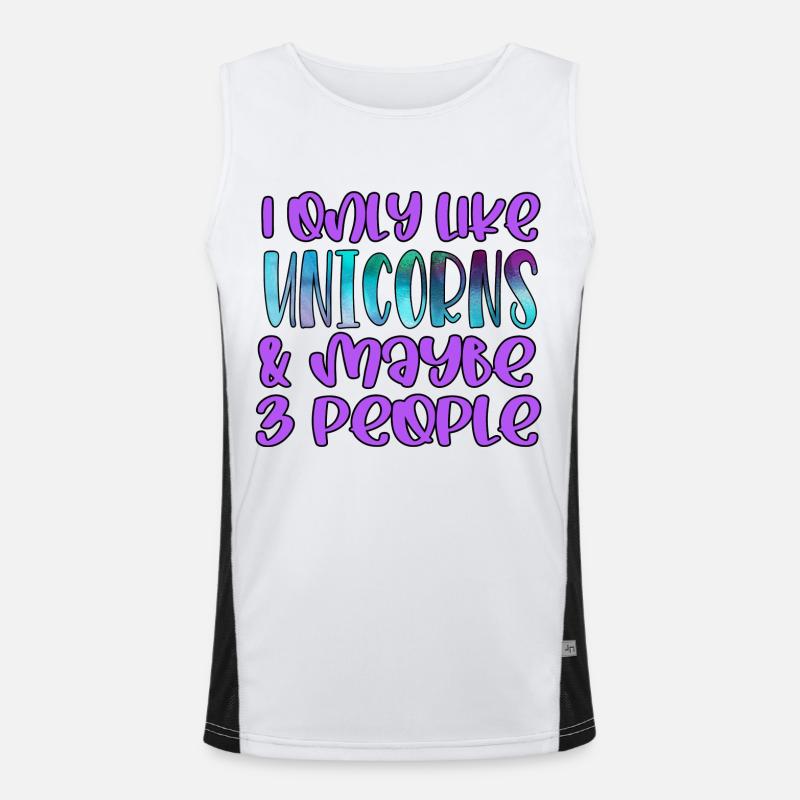 Einhorn Spruch Unicorn Pferd Regenbogen Fee Funktionelles Kontrast-Tank Top für Männer 