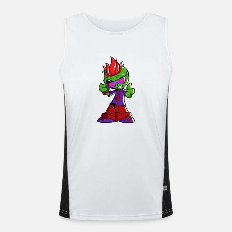Sunglasses and tie - Cool Alien Men's Functional Contrast Tank Top 