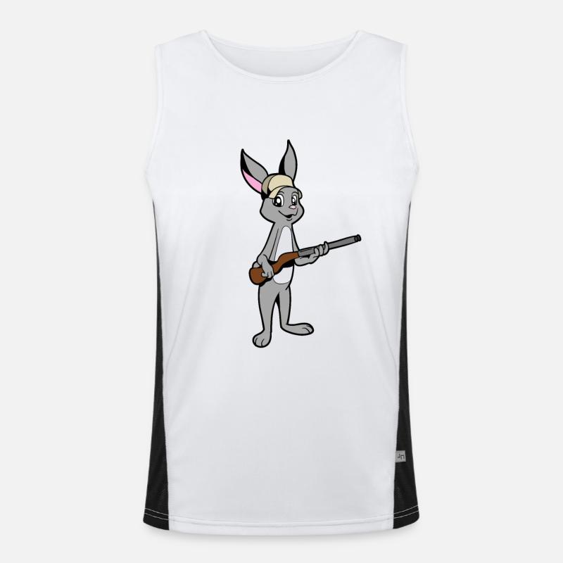 Rabbit with Rifle - Hunter Men's Functional Contrast Tank Top 