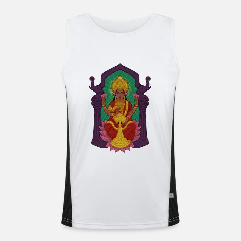 Hindu Gott - Lakshmi Funktionelles Kontrast-Tank Top für Männer 