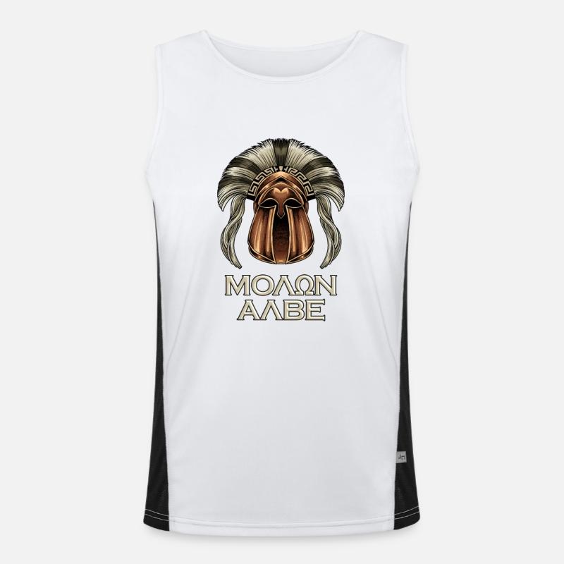 Korinthischer Helm - Molon Labe Funktionelles Kontrast-Tank Top für Männer 