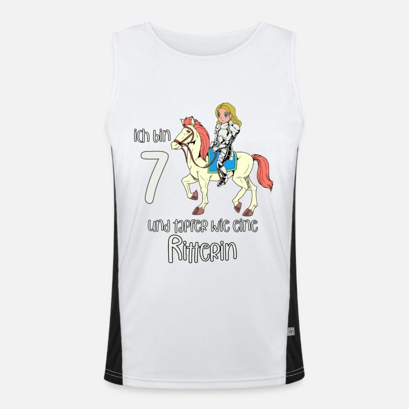 Geburtstagsshirt Ritterin - 7 Geburtstag Mädchen Funktionelles Kontrast-Tank Top für Männer 