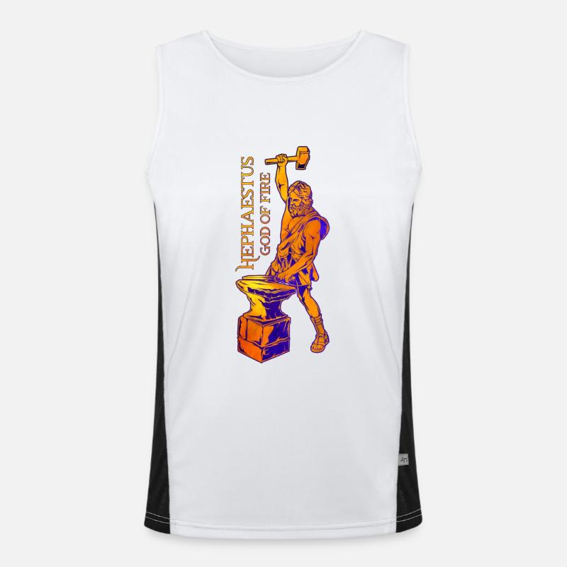 Gott des Feuers - Hephaistos Funktionelles Kontrast-Tank Top für Männer 