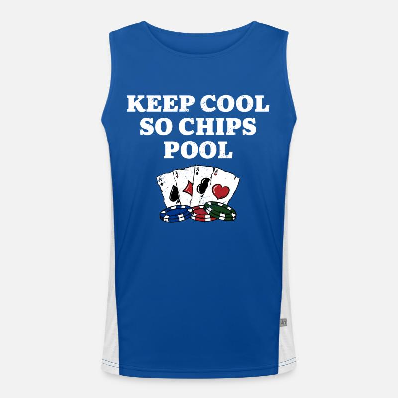 Keep Cool so Chips Pool Gambler Poker Gambling Funktionelles Kontrast-Tank Top für Männer 