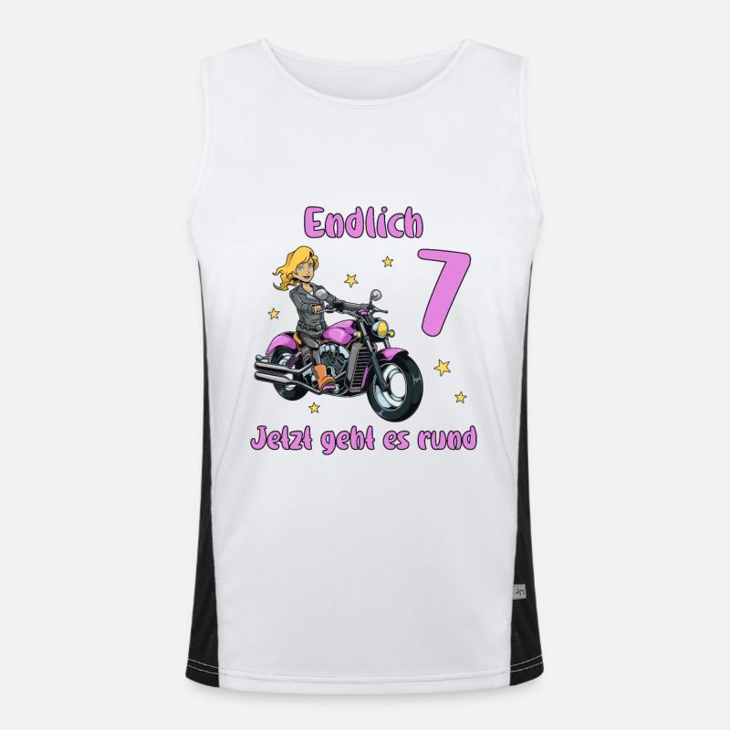 Geburtstagsshirt Motorrad - 7 Geburtstag Mädchen Funktionelles Kontrast-Tank Top für Männer 