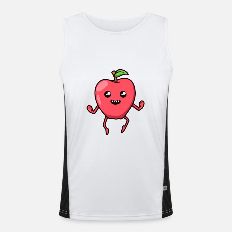 Kawaii Comic Apfel Funktionelles Kontrast-Tank Top für Männer 