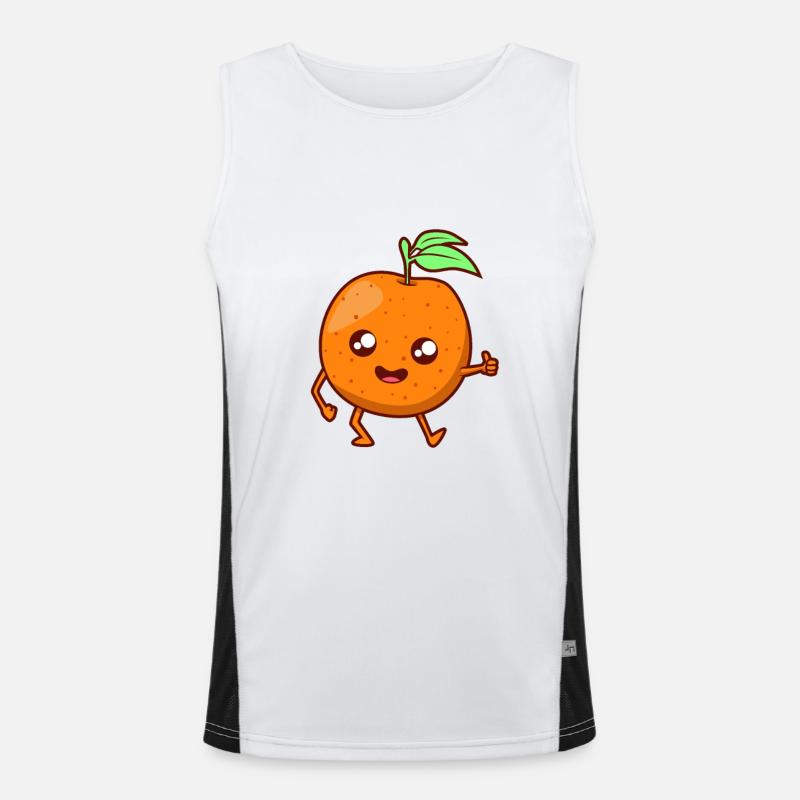 Kawaii Comic Orange Men's Functional Contrast Tank Top 