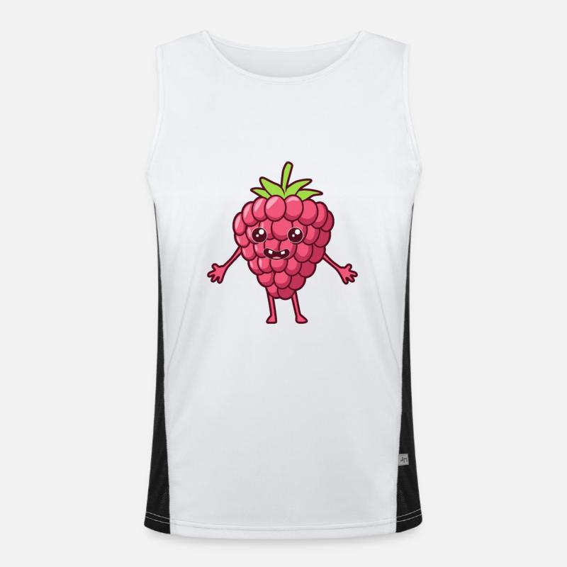 Kawaii Comic Himbeere Funktionelles Kontrast-Tank Top für Männer 