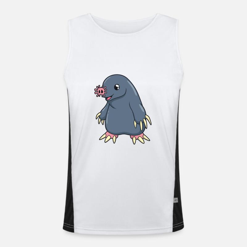 Kawaii Star Mole - Men's Functional Contrast Tank Top  - white/black
