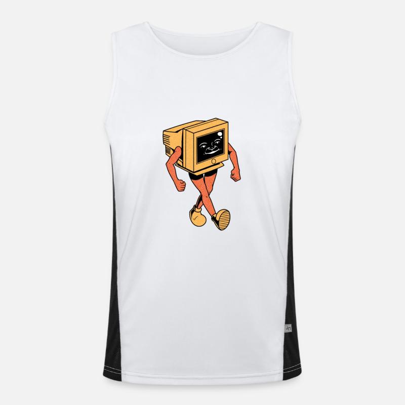 Retro Röhrenmonitor Funktionelles Kontrast-Tank Top für Männer 